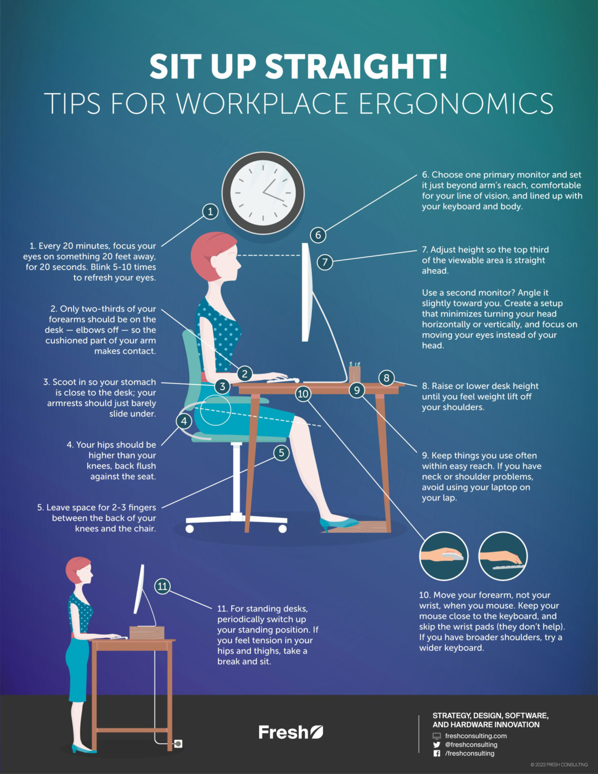 How to sit up straight - 23 Tips for Workplace Ergonomics